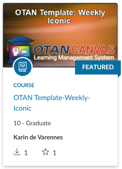 OTAN Cavas welcome page snapshot
